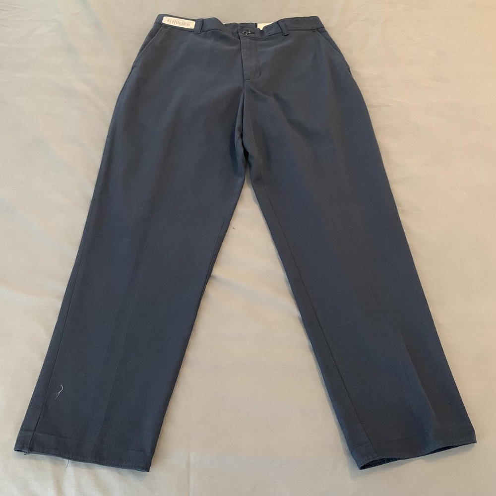 Red Kap Pants Mens 33x30 Navy Touchtex II Chino Flat Front Straight Leg Workwear